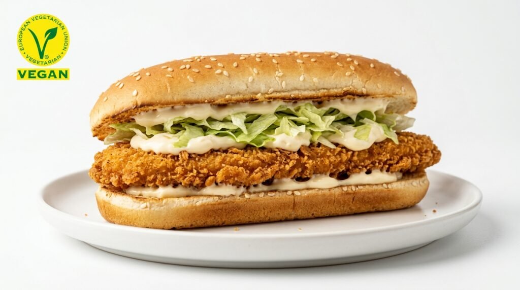 Burger King Plant-based Long Chicken mit V-Label Zertifizierung