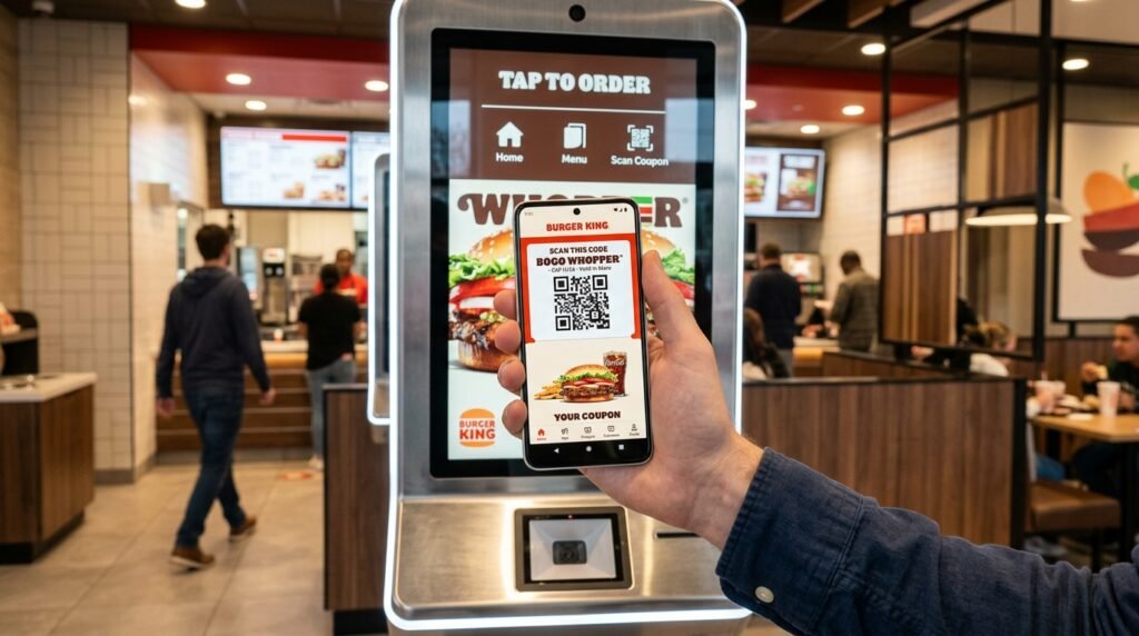 Burger King Gutschein per App am Bestellterminal einlösen
