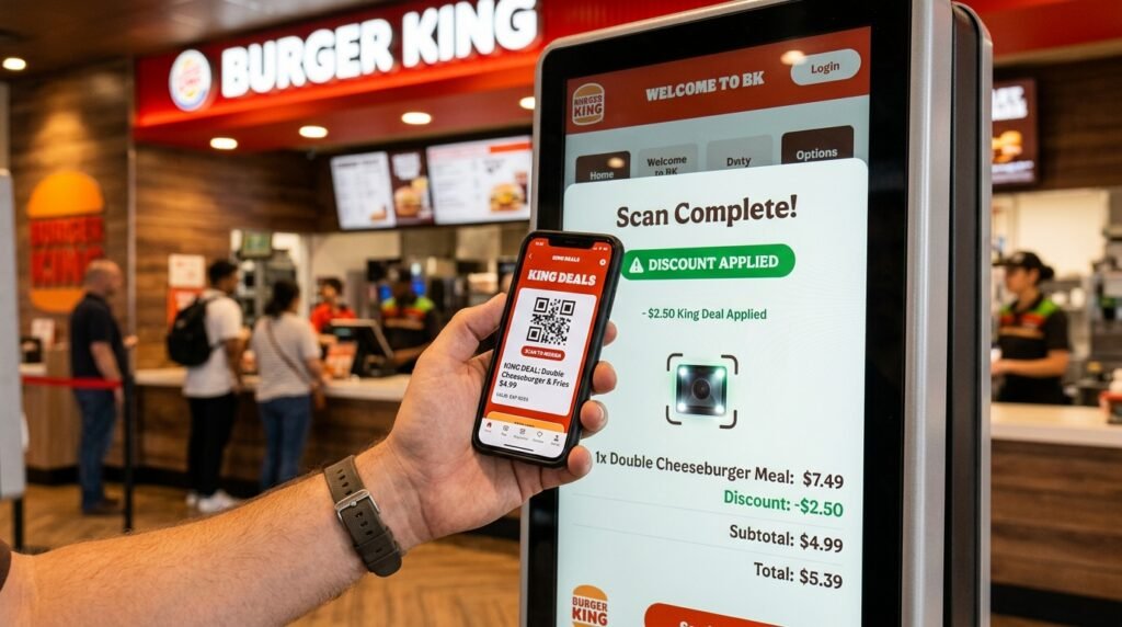 Burger King App QR-Code am Terminal scannen – so löst du King Deals ein
